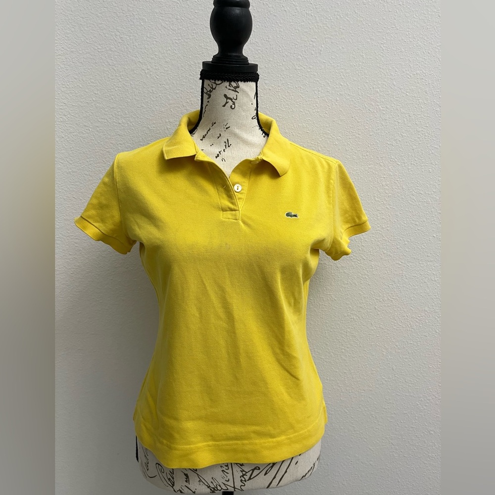 Lacoste Women's Short Sleeve Yellow Polo